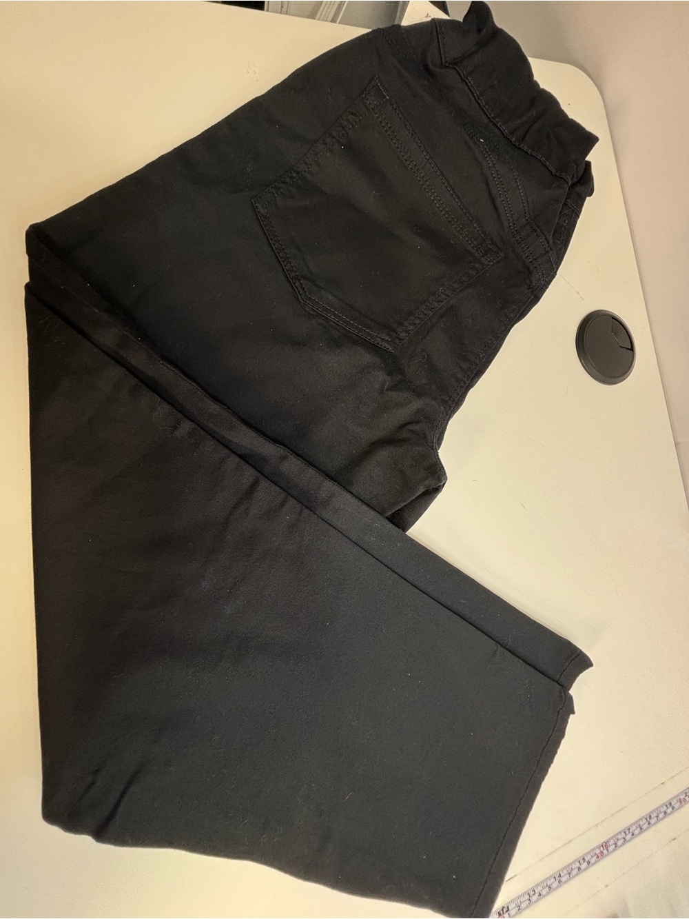 NWT Dash Black Gathered Elastic High Waist Stretch Ankle Pants Size - Picture 3 of 4